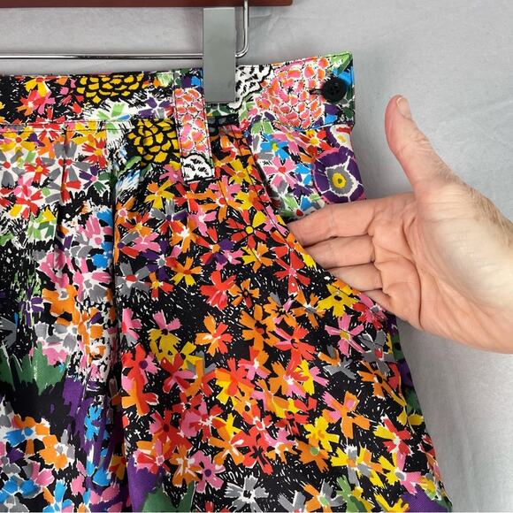 See By Chloe Silk Pleated Floral Mini Skirt Womens 8 Pockets Multicolored Luxury - Picture 3 of 12